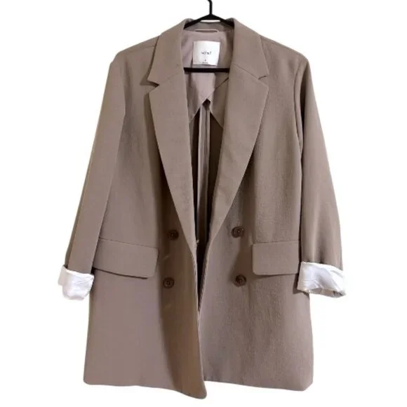 Aritzia Wilfred Cherrelle Taupe/Tan Blazer - Picture 3 of 9